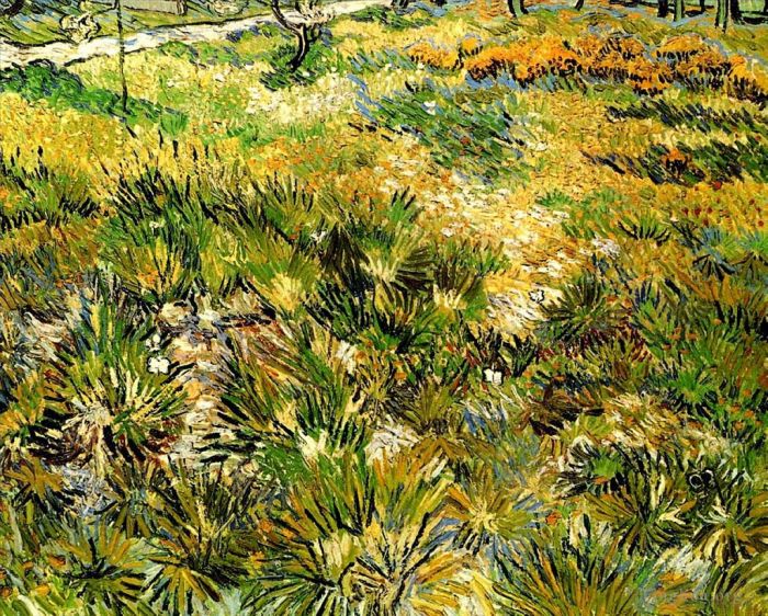 Vincent van Gogh Oil Painting - Meadow in the Garden of Saint Paul Hospital