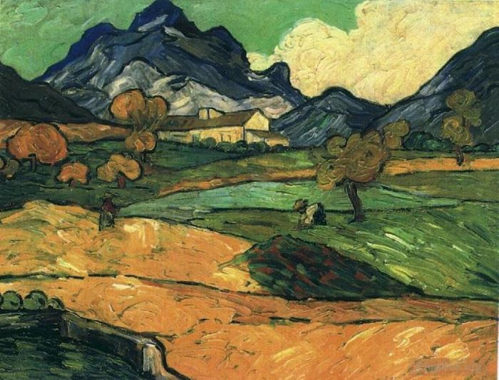 Vincent van Gogh Oil Painting - Mount Gaussier with the Mas de Saint Paul