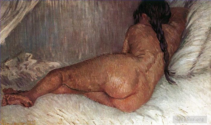 Vincent van Gogh Oil Painting - Nude Woman Reclining Seen from the Back