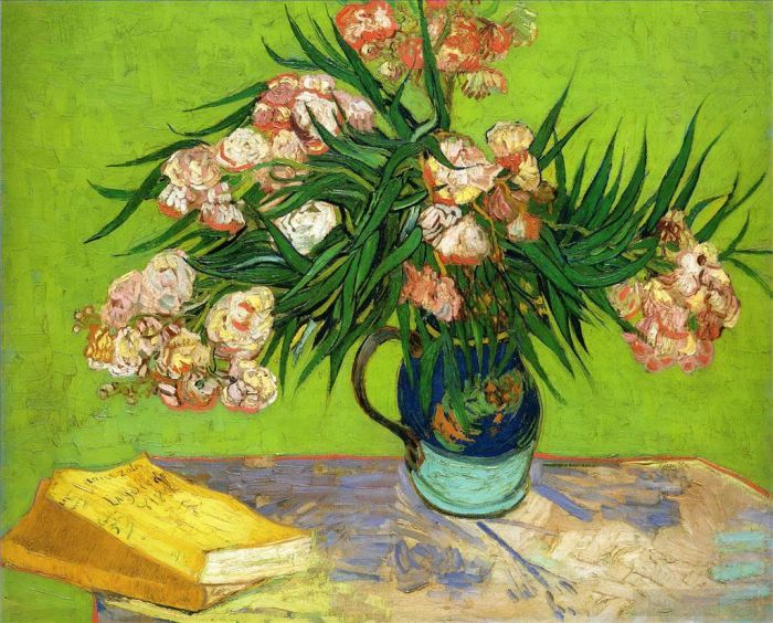 Vincent van Gogh Oil Painting - Oleanders and Books