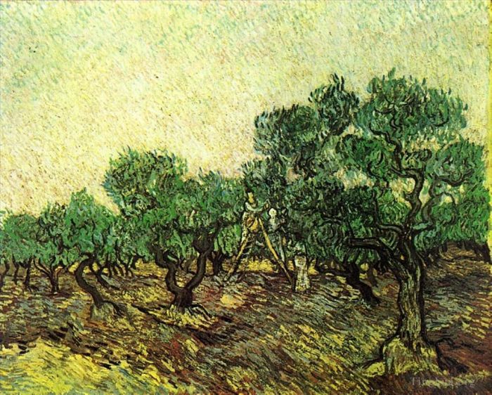 Vincent van Gogh Oil Painting - Olive Picking 2