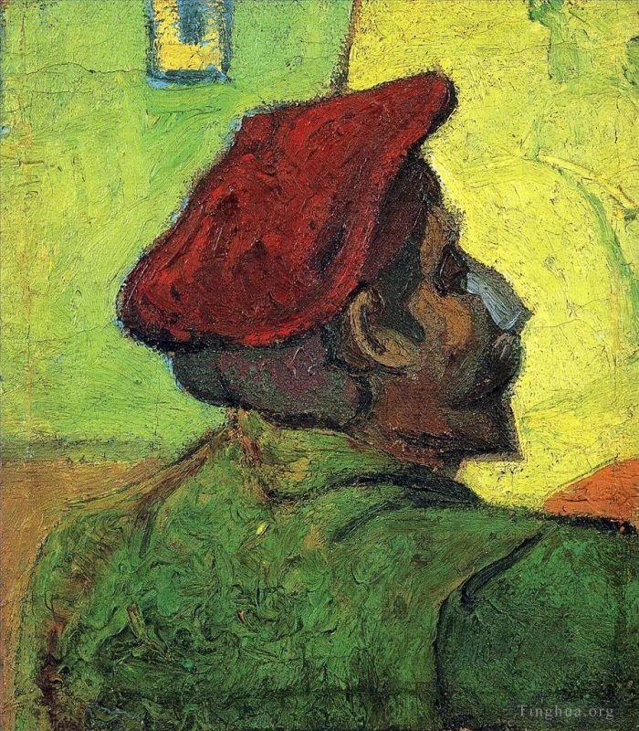 Vincent van Gogh Oil Painting - Paul Gauguin Man in a Red Beret