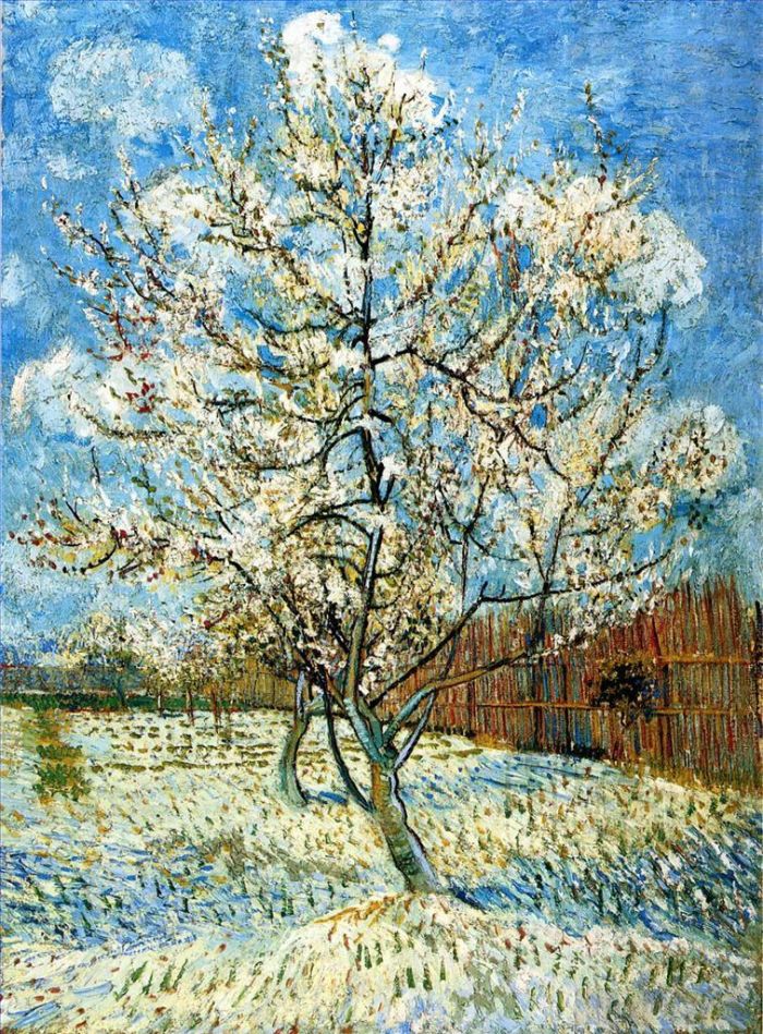 Vincent van Gogh Oil Painting - Peach Trees in Blossom 2