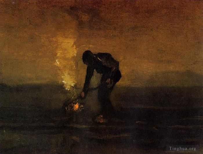 Vincent van Gogh Oil Painting - Peasant Burning Weeds