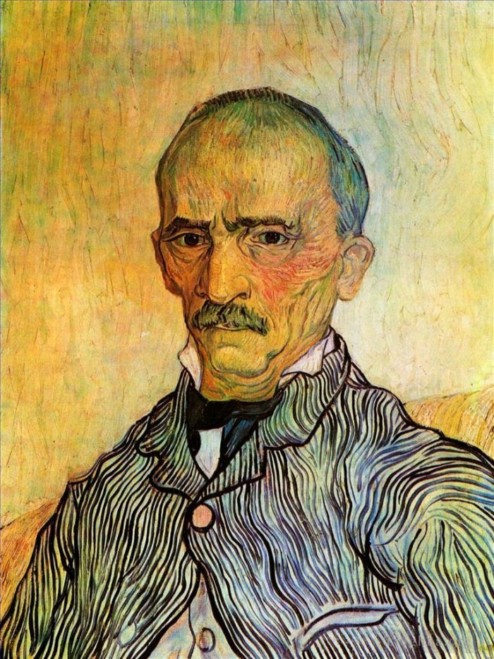 Vincent van Gogh Oil Painting - Portrait of Trabuc an Attendant at Saint Paul Hospital