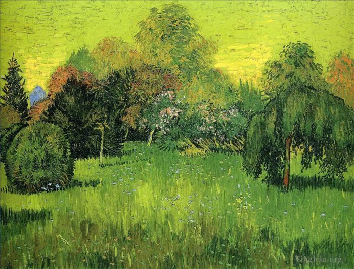 Vincent van Gogh Oil Painting - Public Park with Weeping Willow The Poet s Garden I