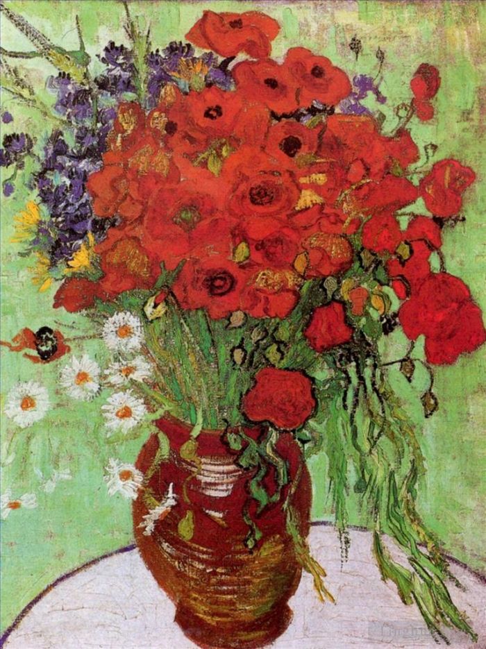 Vincent van Gogh Oil Painting - Red Poppies and Daisies