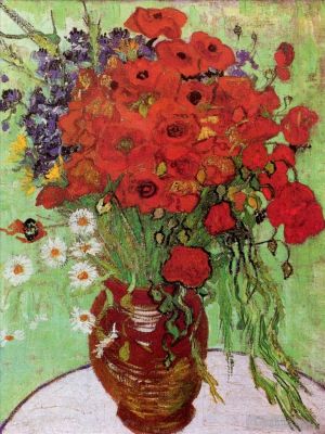 Artist Vincent van Gogh's Work - Red Poppies and Daisies