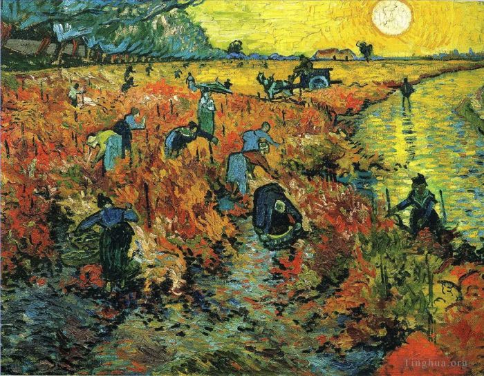 Vincent van Gogh Oil Painting - Red Vineyards at Arles