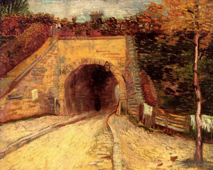 Vincent van Gogh Oil Painting - Roadway with Underpass The Viaduct