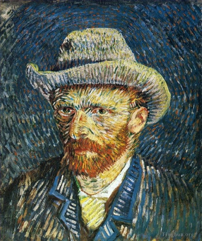Vincent van Gogh Oil Painting - Self Portrait with Felt Hat