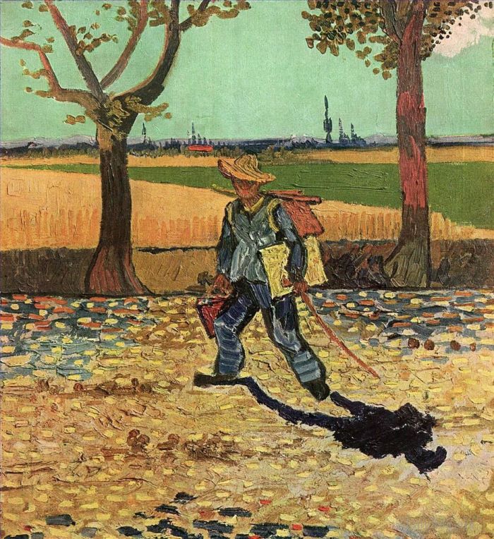 Vincent van Gogh Oil Painting - Selfportrait on the Road to Tarascon