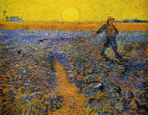 Artist Vincent van Gogh's Work - Sower with Setting Sun after Millet