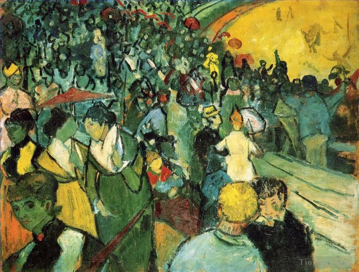 Vincent van Gogh Oil Painting - Spectators in the Arena at Arles