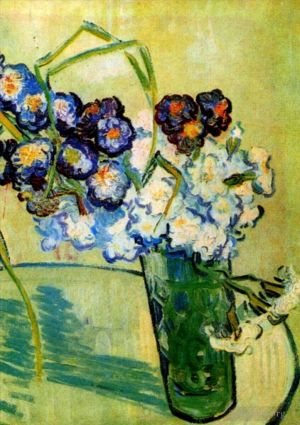 Artist Vincent van Gogh's Work - Still Life Glass with Carnations