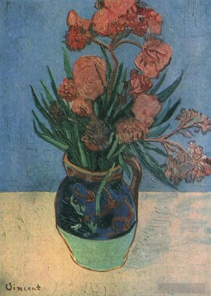 Vincent van Gogh Oil Painting - Still Life Vase with Oleanders