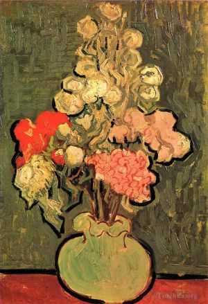 Artist Vincent van Gogh's Work - Still Life Vase with Rose Mallows