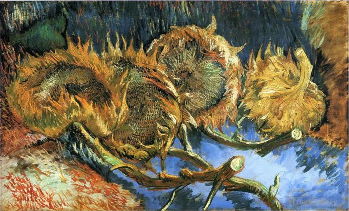 Vincent van Gogh Oil Painting - Still Life with Four Sunflowers