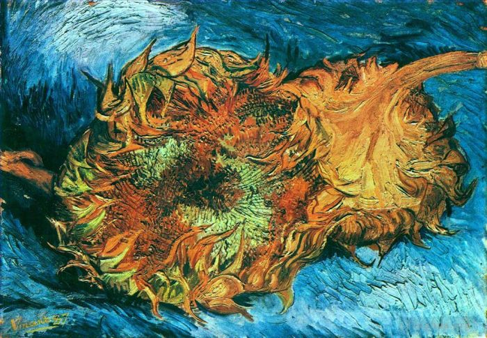 Vincent van Gogh Oil Painting - Still Life with Two Sunflowers