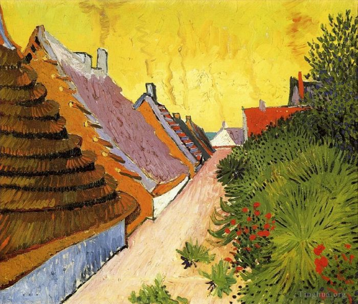 Vincent van Gogh Oil Painting - Street in Saintes Maries