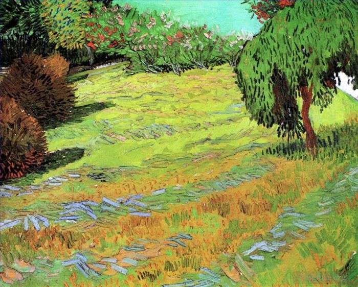 Vincent van Gogh Oil Painting - Sunny Lawn in a Public Park