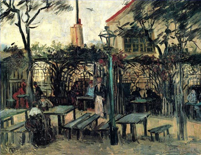 Vincent van Gogh Oil Painting - Terrace of a Cafe on Montmartre La Guinguette
