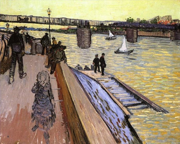 Vincent van Gogh Oil Painting - The Bridge at Trinquetaille
