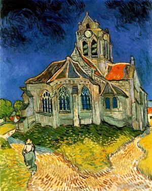 Artist Vincent van Gogh's Work - The Church at Auvers