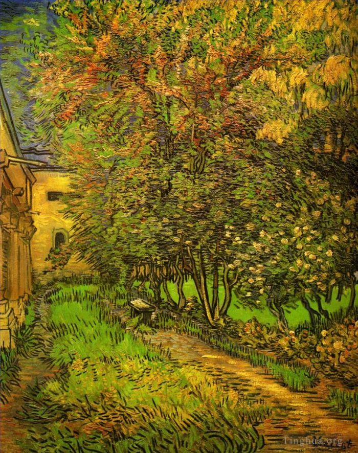 Vincent van Gogh Oil Painting - The Garden of Saint Paul Hospital 3