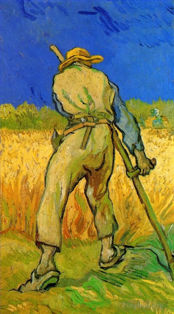 Vincent van Gogh Oil Painting - The Reaper after Millet