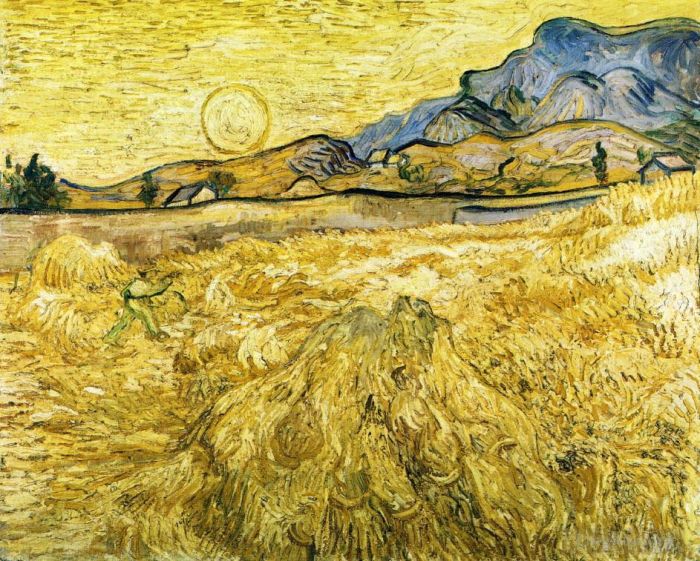 Vincent van Gogh Oil Painting - The Reaper (Wheatfield with a Reaper)