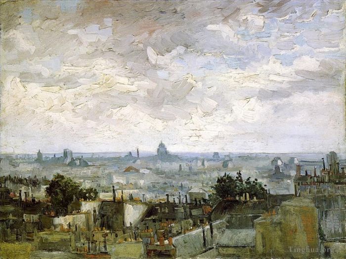 Vincent van Gogh Oil Painting - The Roofs of Paris