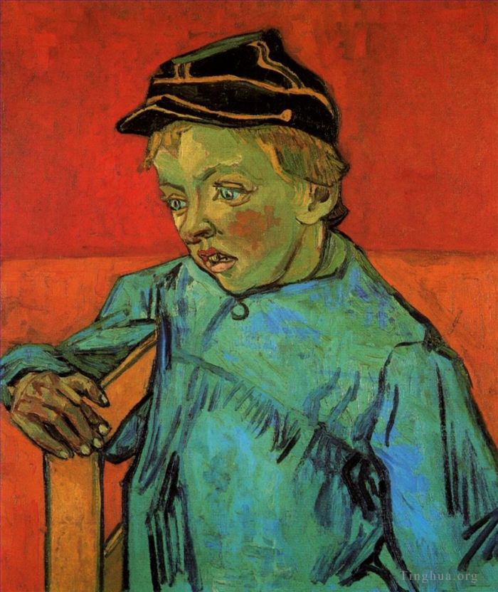 Vincent van Gogh Oil Painting - The Schoolboy Camille Roulin
