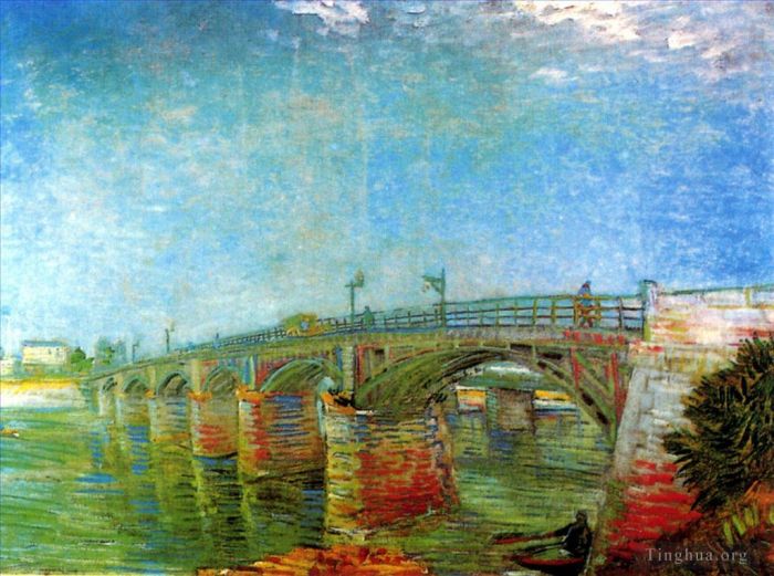 Vincent van Gogh Oil Painting - The Seine Bridge at Asnières