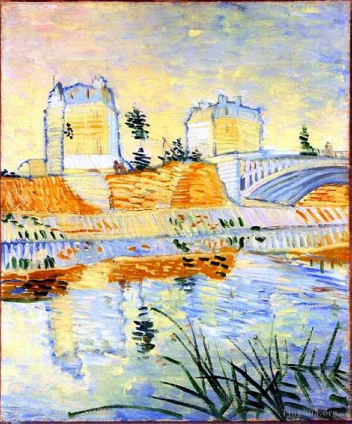 Vincent van Gogh Oil Painting - The Seine with the Pont de Clichy
