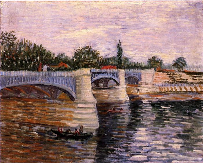 Vincent van Gogh Oil Painting - The Seine with the Pont de la Grande Jatte