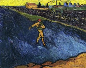 Artist Vincent van Gogh's Work - The Sower Outskirts of Arles in the Background