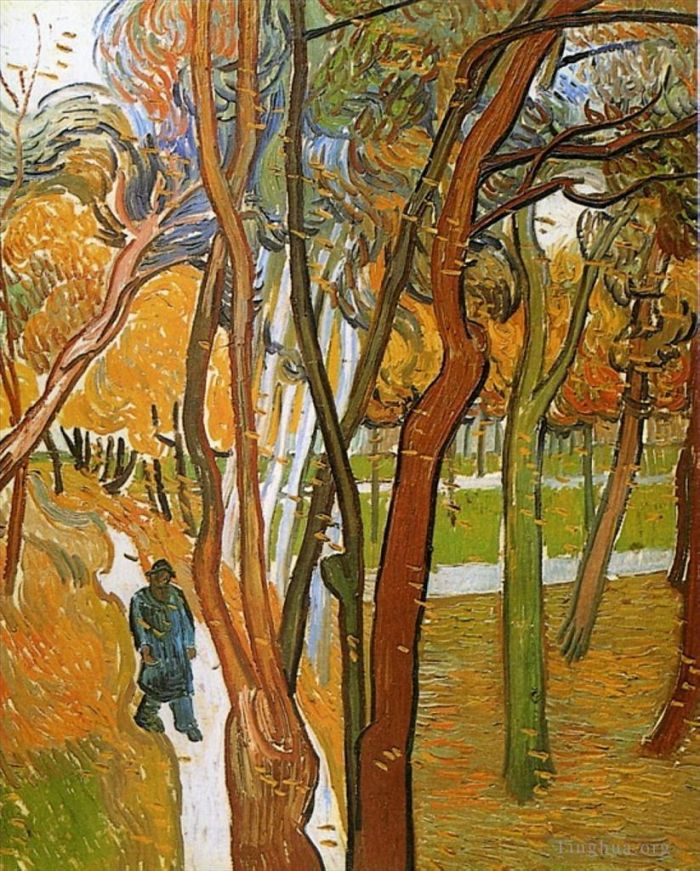 Vincent van Gogh Oil Painting - The Walk Falling Leaves
