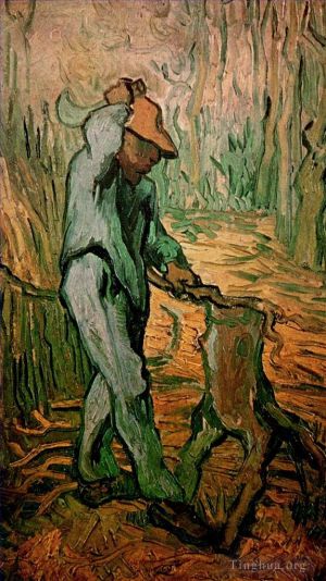 Artist Vincent van Gogh's Work - The Woodcutter after Millet