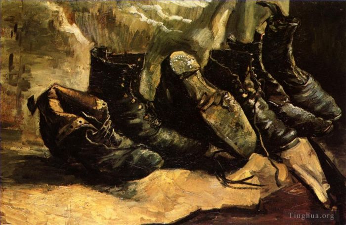 Vincent van Gogh Oil Painting - Three Pairs of Shoes