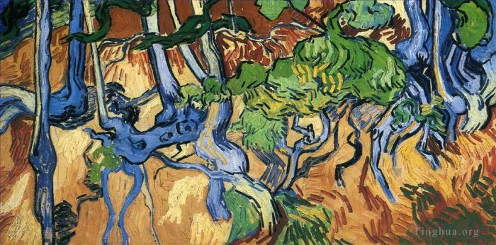 Vincent van Gogh Oil Painting - Tree roots