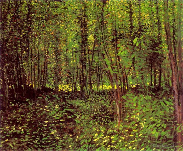 Vincent van Gogh Oil Painting - Trees and Undergrowth