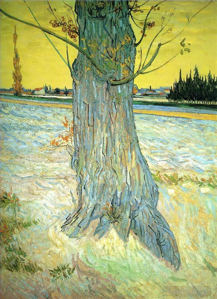 Vincent van Gogh Oil Painting - Trunk of an Old Yew Tree