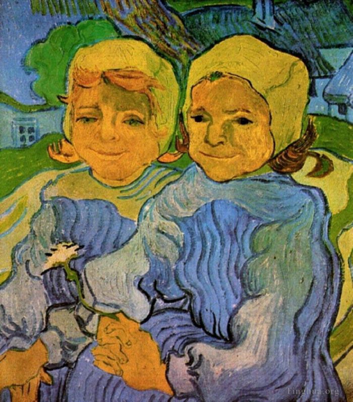 Vincent van Gogh Oil Painting - Two Little Girls