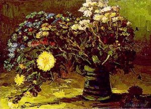 Artist Vincent van Gogh's Work - Vase with Daisies