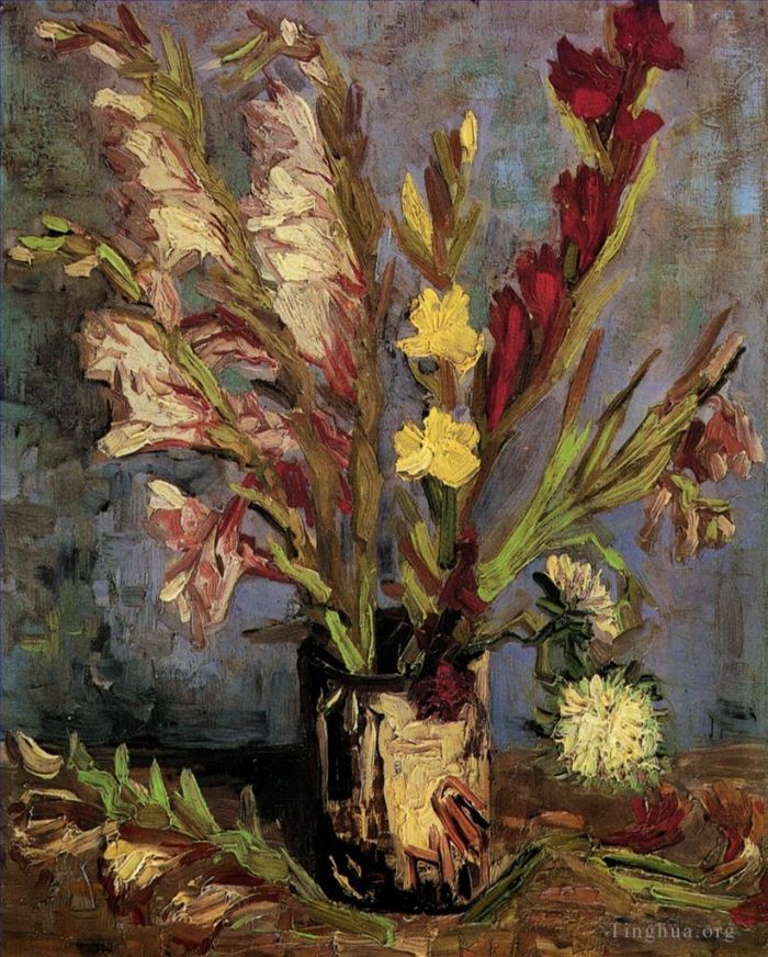 Vincent van Gogh Oil Painting - Vase with Gladioli
