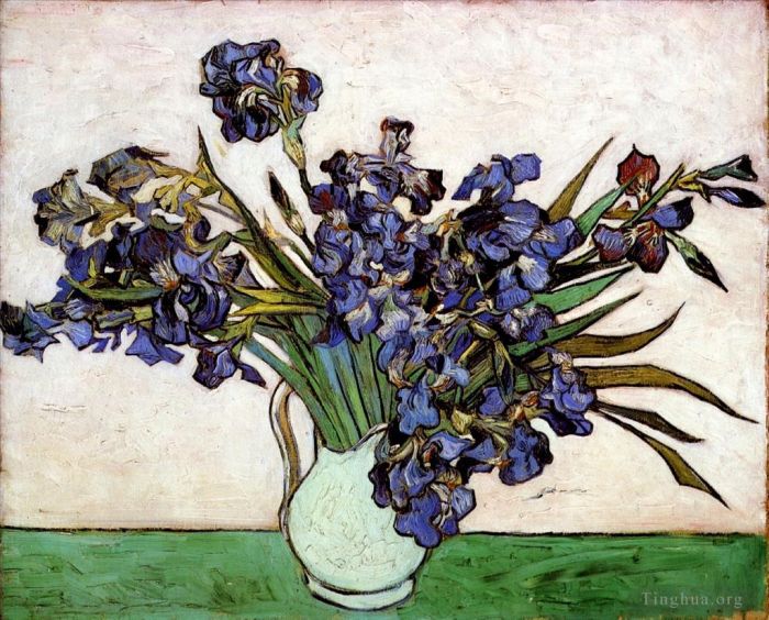 Vincent van Gogh Oil Painting - Vase with Irises