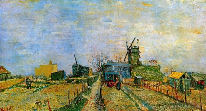 Vincent van Gogh Oil Painting - Vegetable Gardens in Montmartre 2