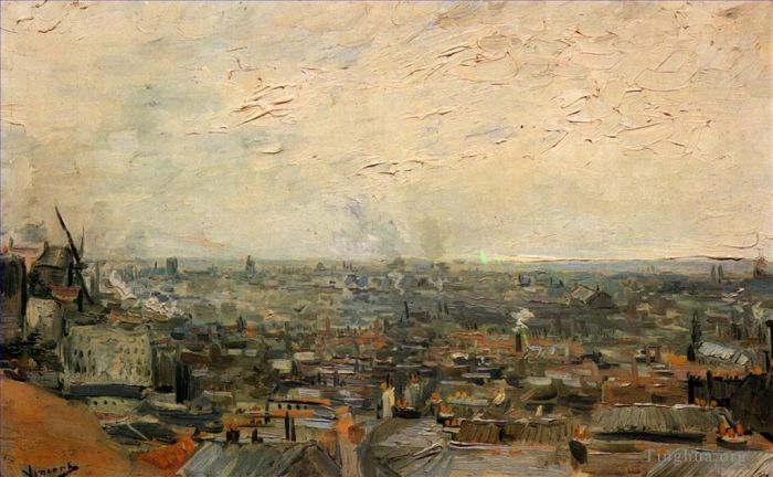Vincent van Gogh Oil Painting - View of Paris from Montmartre