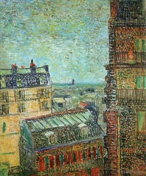 Artist Vincent van Gogh's Work - View of Paris from Vincent s Room in the Rue Lepic